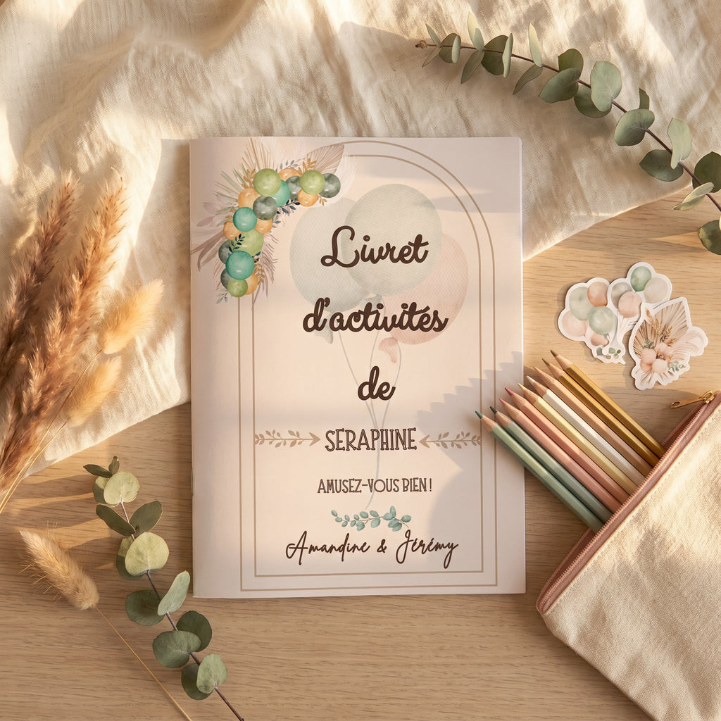 Livret d'Activités Personnalisé - Jeux Enfants Mariage, Baptême, Anniversaire