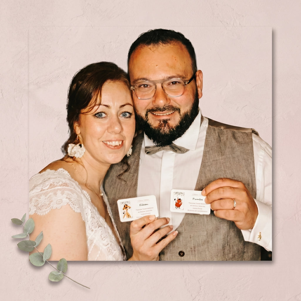 Jeu des binômes - Cartes plastifiées personnalisées pour mariage et fête - Animation brise-glace pour vos invités