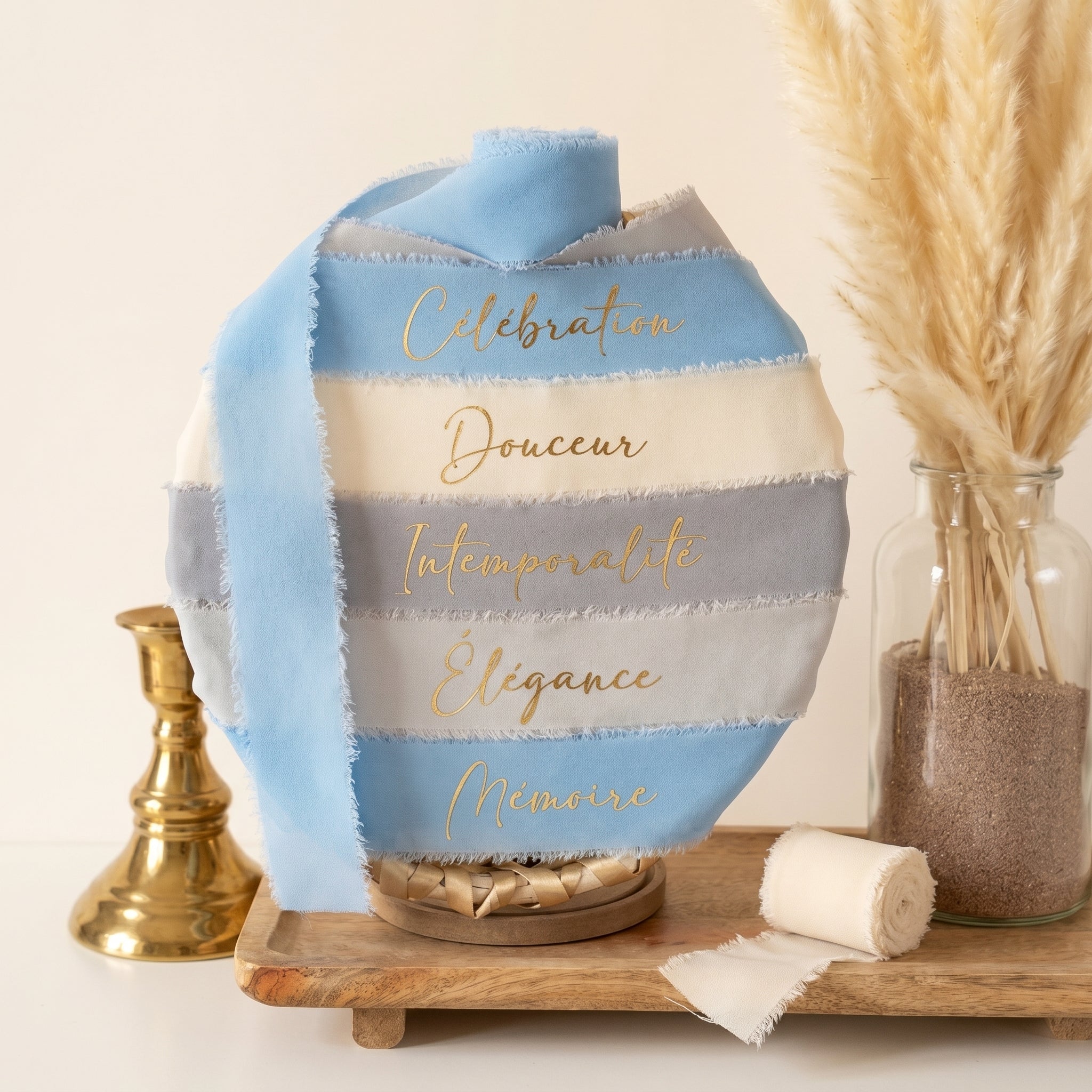 Lot de rubans mariage personnalisés – Cérémonie laïque des rubans – Rituel handfasting symbolique