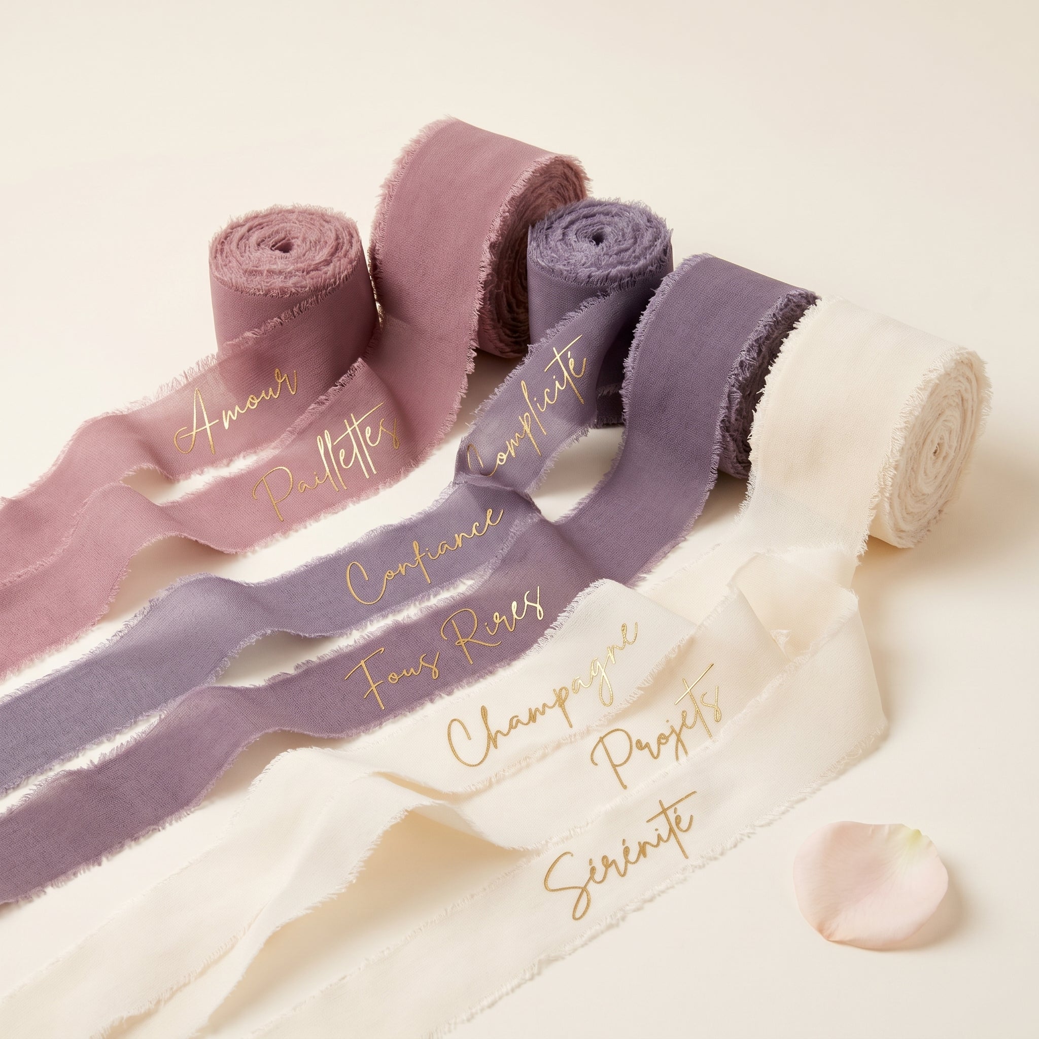 Lot de rubans mariage personnalisés – Cérémonie laïque des rubans – Rituel handfasting symbolique