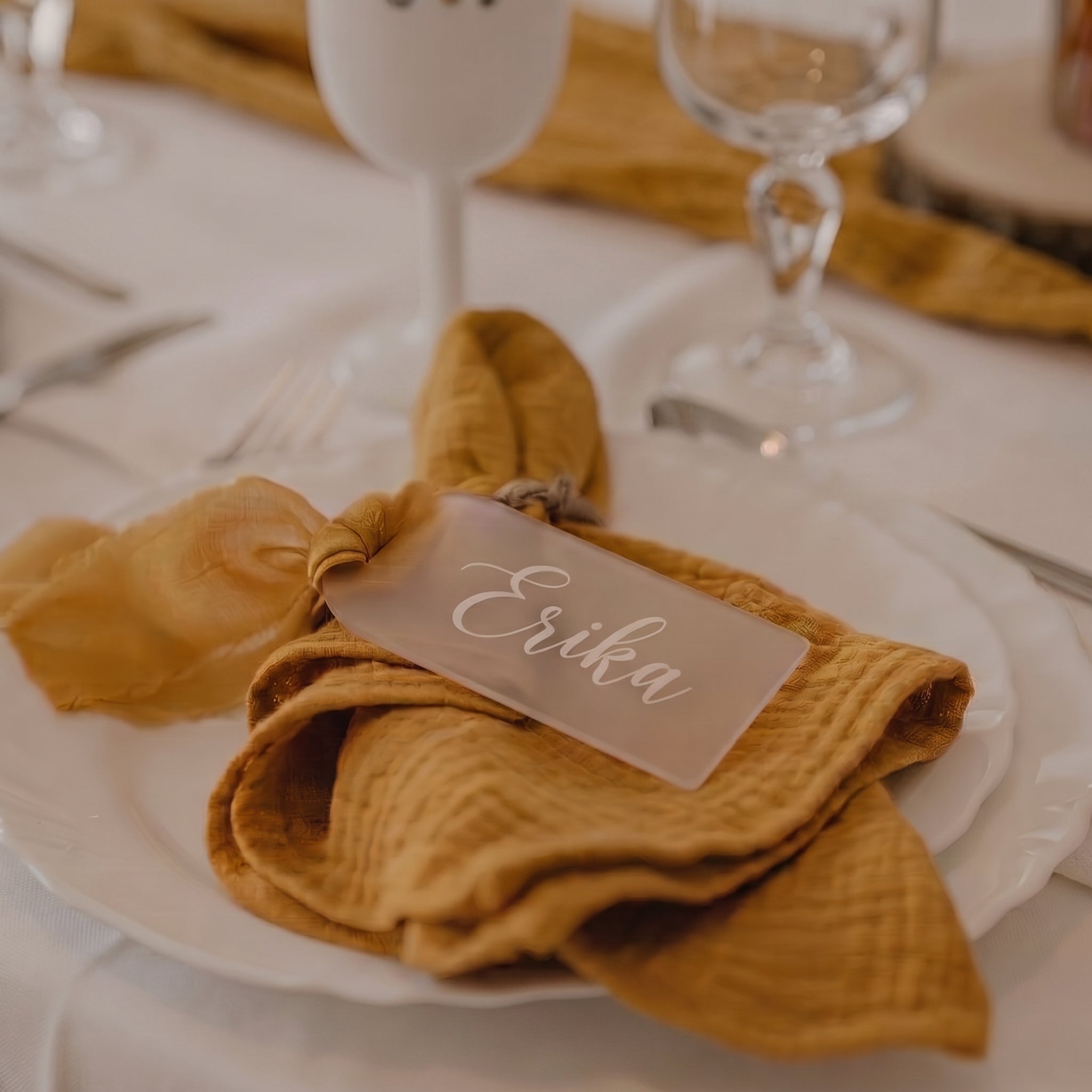 Marque-place personnalisé acrylique - Prénom pour mariage