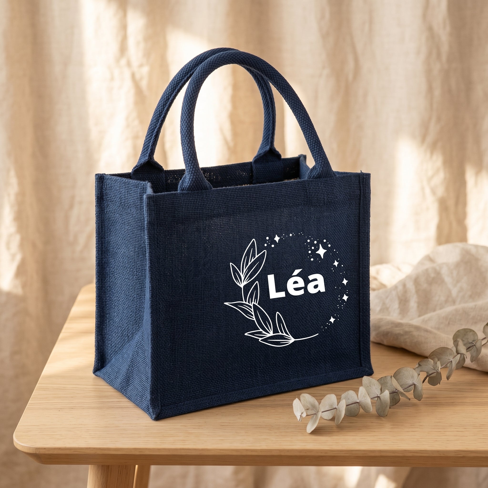 Sac en toile de jute personnalisé - Cadeau EVJF demoiselle d'honneur anniversaire fête des mères