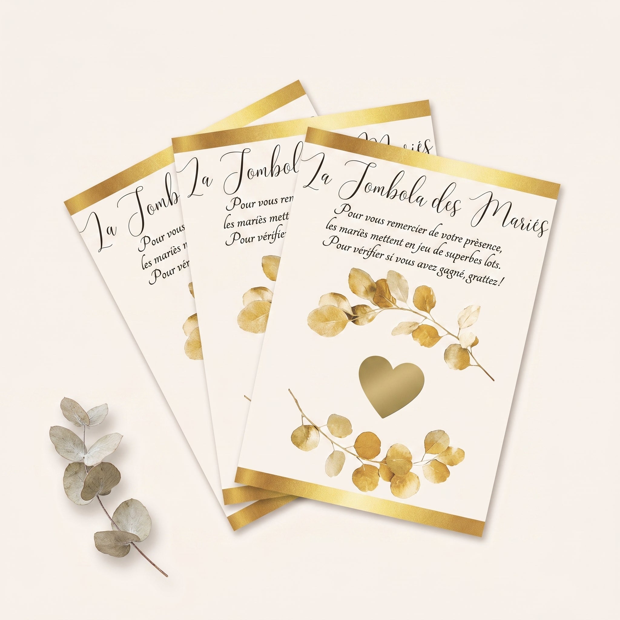 Tickets à gratter mariage personnalisés - Animation jeu invités avec affiche A4 incluse