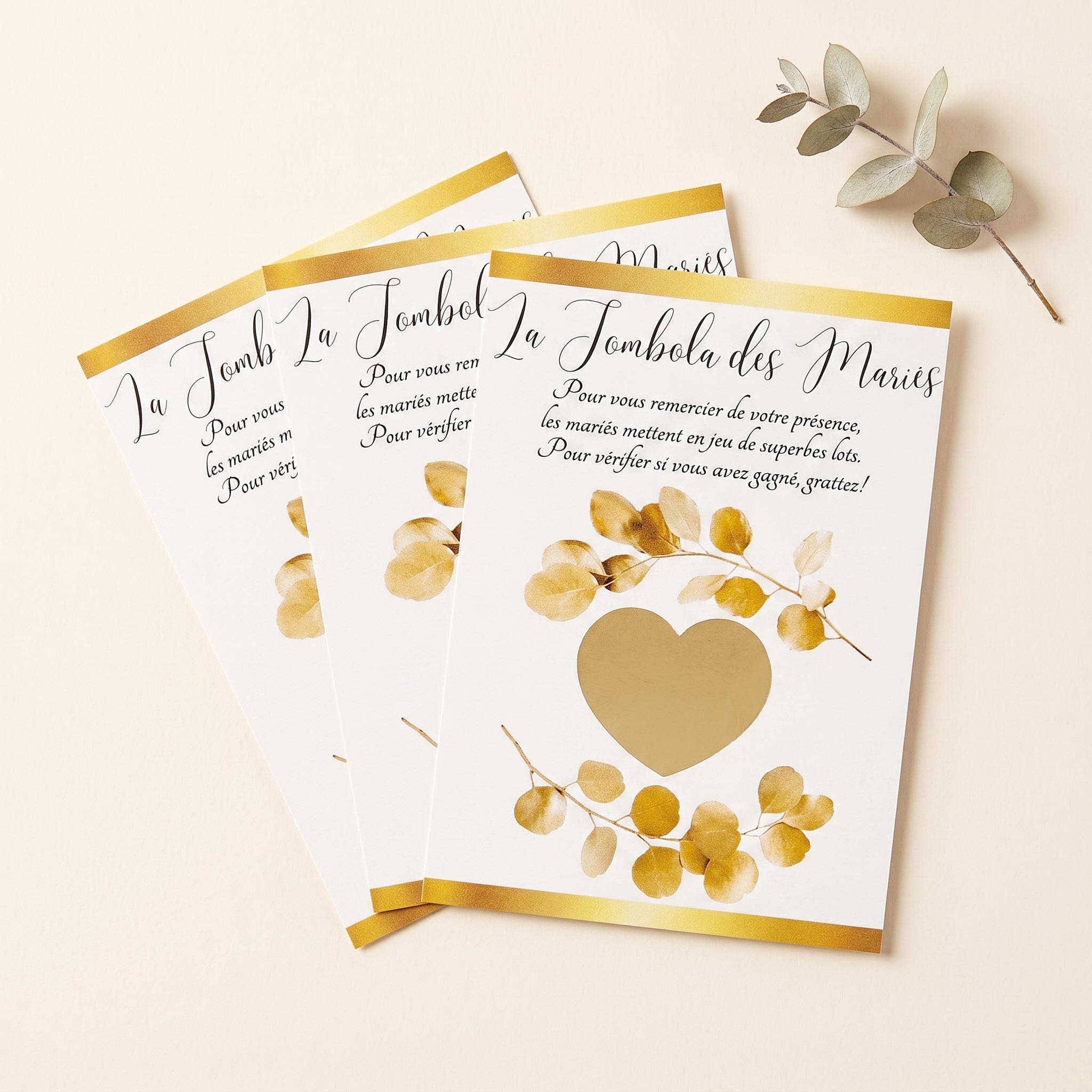 Tickets à gratter mariage personnalisés - Animation jeu invités avec affiche A4 incluse