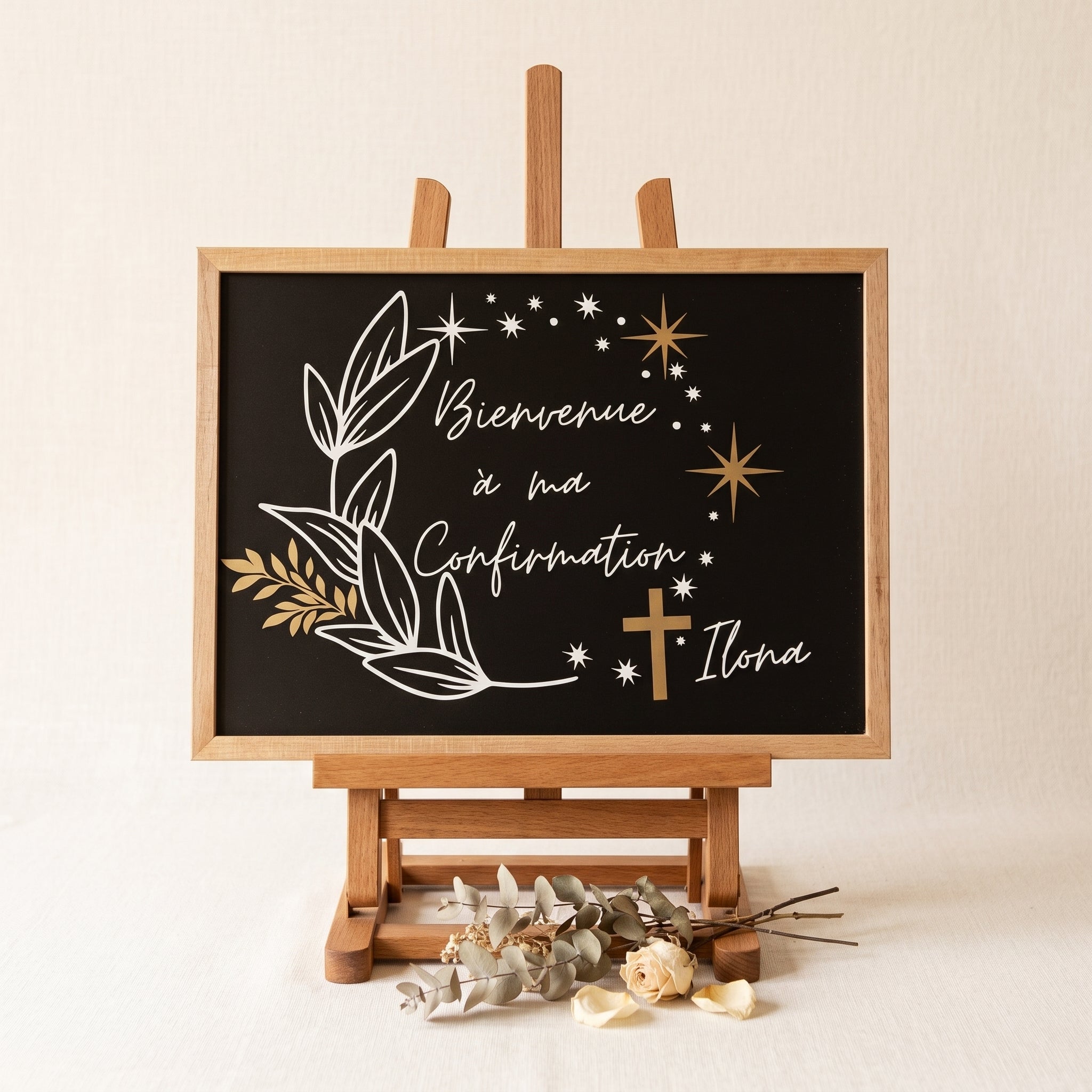 Panneau bienvenue personnalisé - Mariage, baptême, anniversaire - Verre, bois ou plexiglas