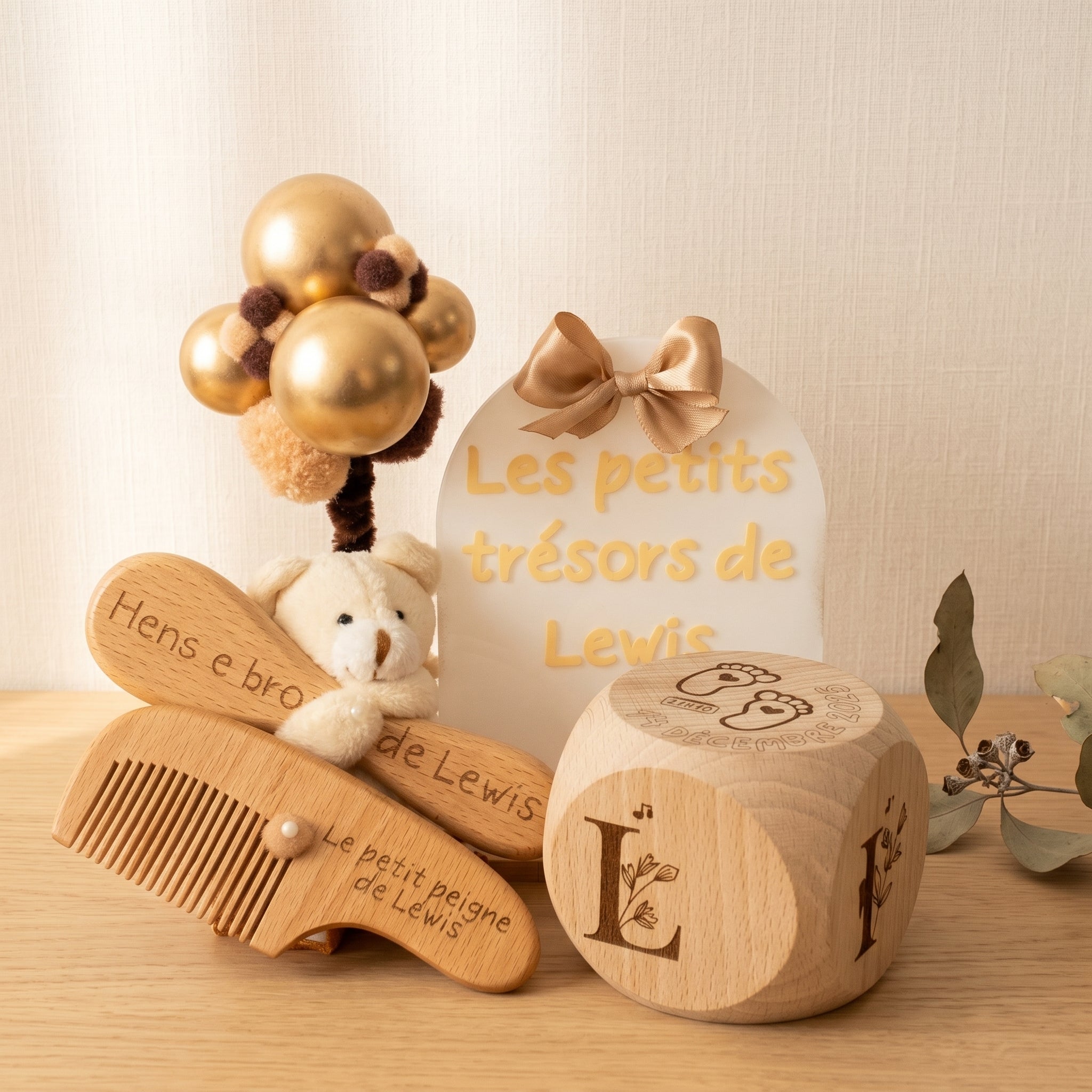 Coffret naissance personnalisé - Boite a tresors bebe en bois gravee - Cadeau naissance unique