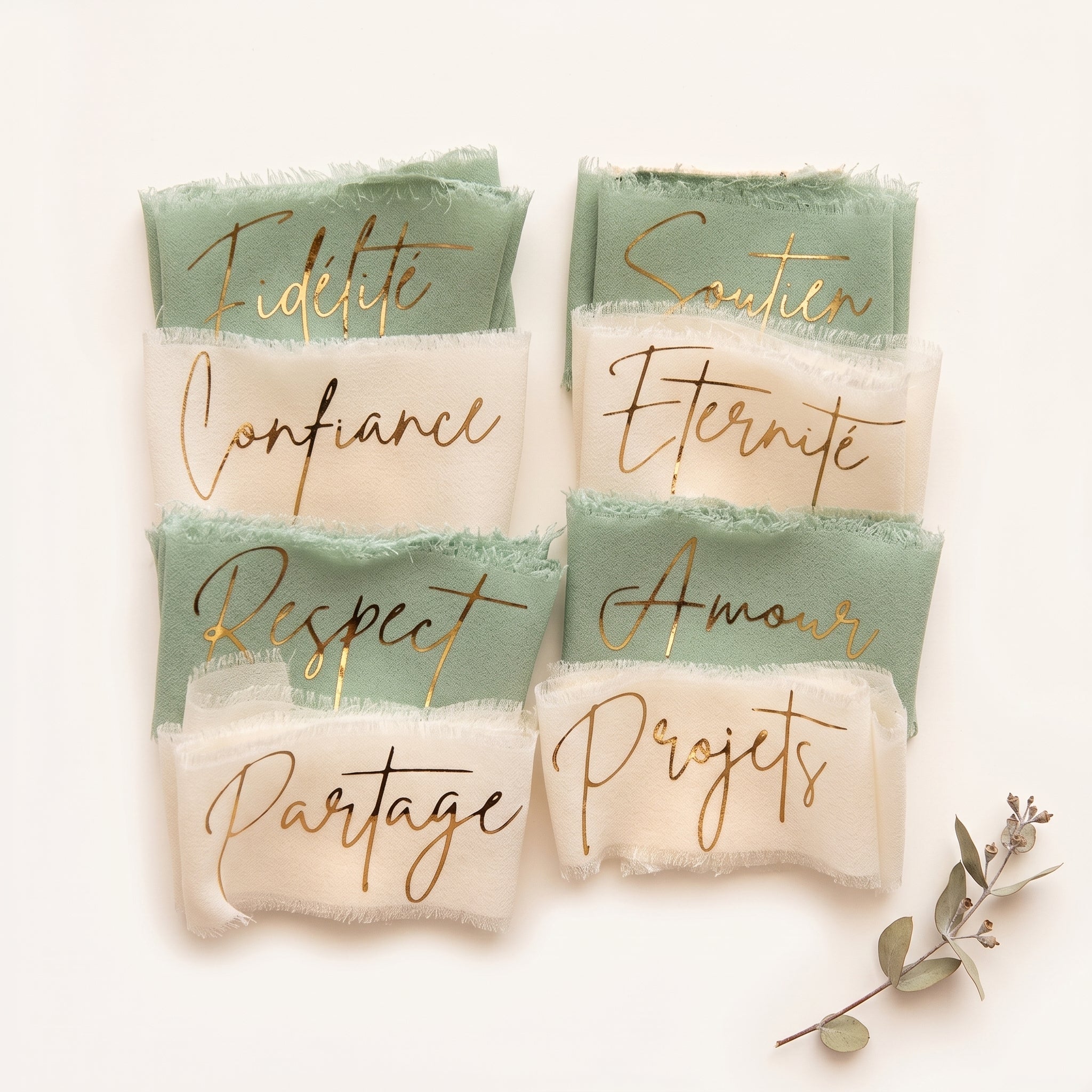 Lot de rubans mariage personnalisés – Cérémonie laïque des rubans – Rituel handfasting symbolique