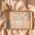 Certificat d'union mariage personnalisé - Cérémonie laïque - Souvenir unique avec cadre