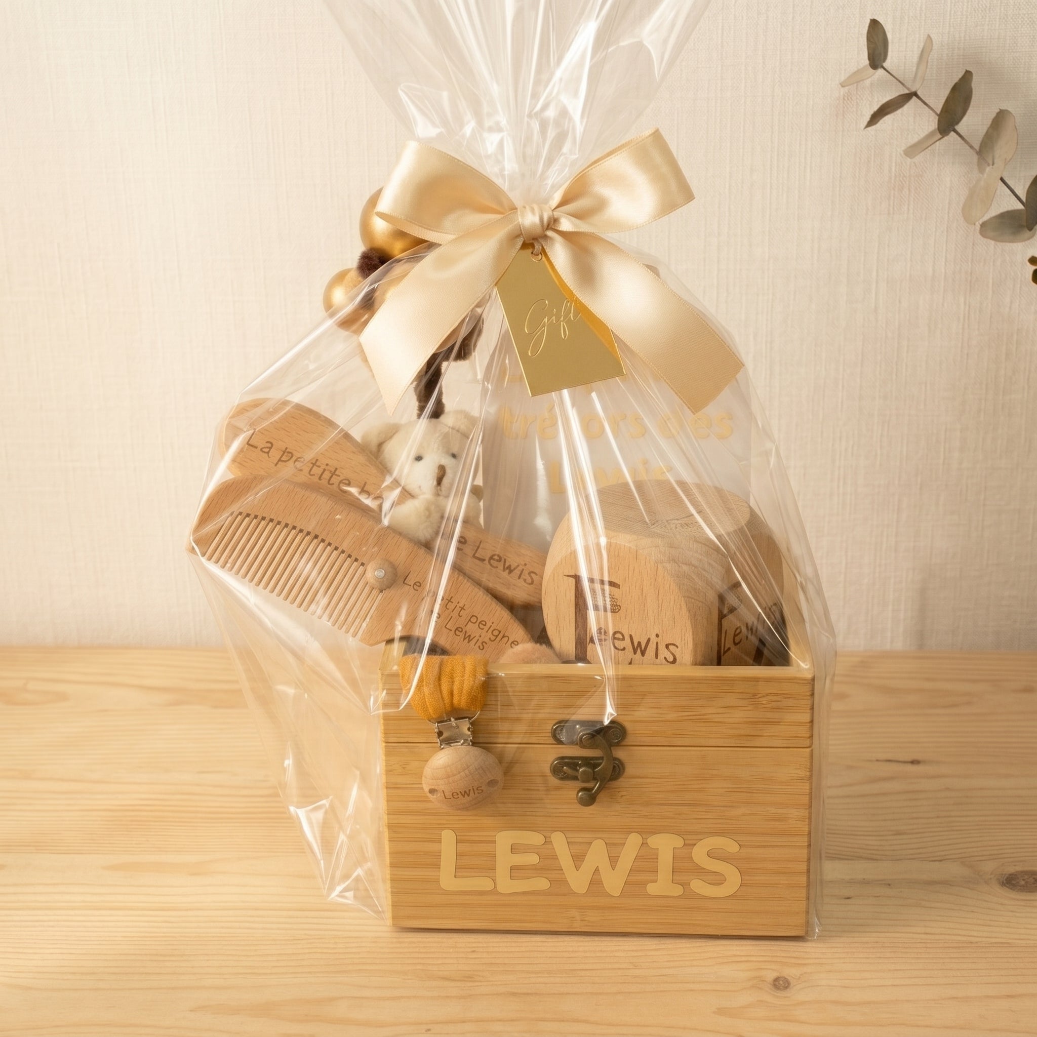 Coffret naissance personnalisé - Boite a tresors bebe en bois gravee - Cadeau naissance unique