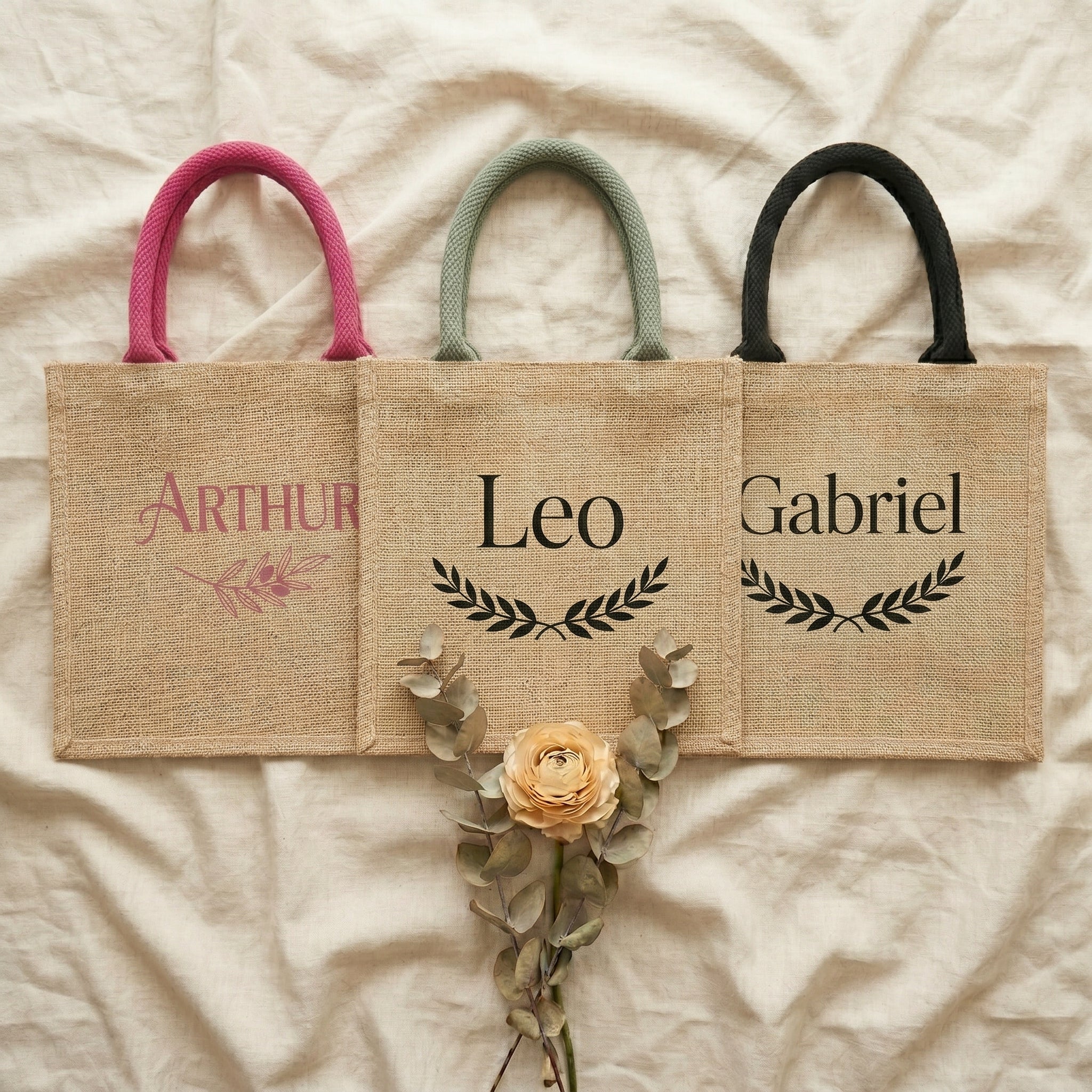 Sac en toile de jute personnalisé - Cadeau EVJF demoiselle d'honneur anniversaire fête des mères