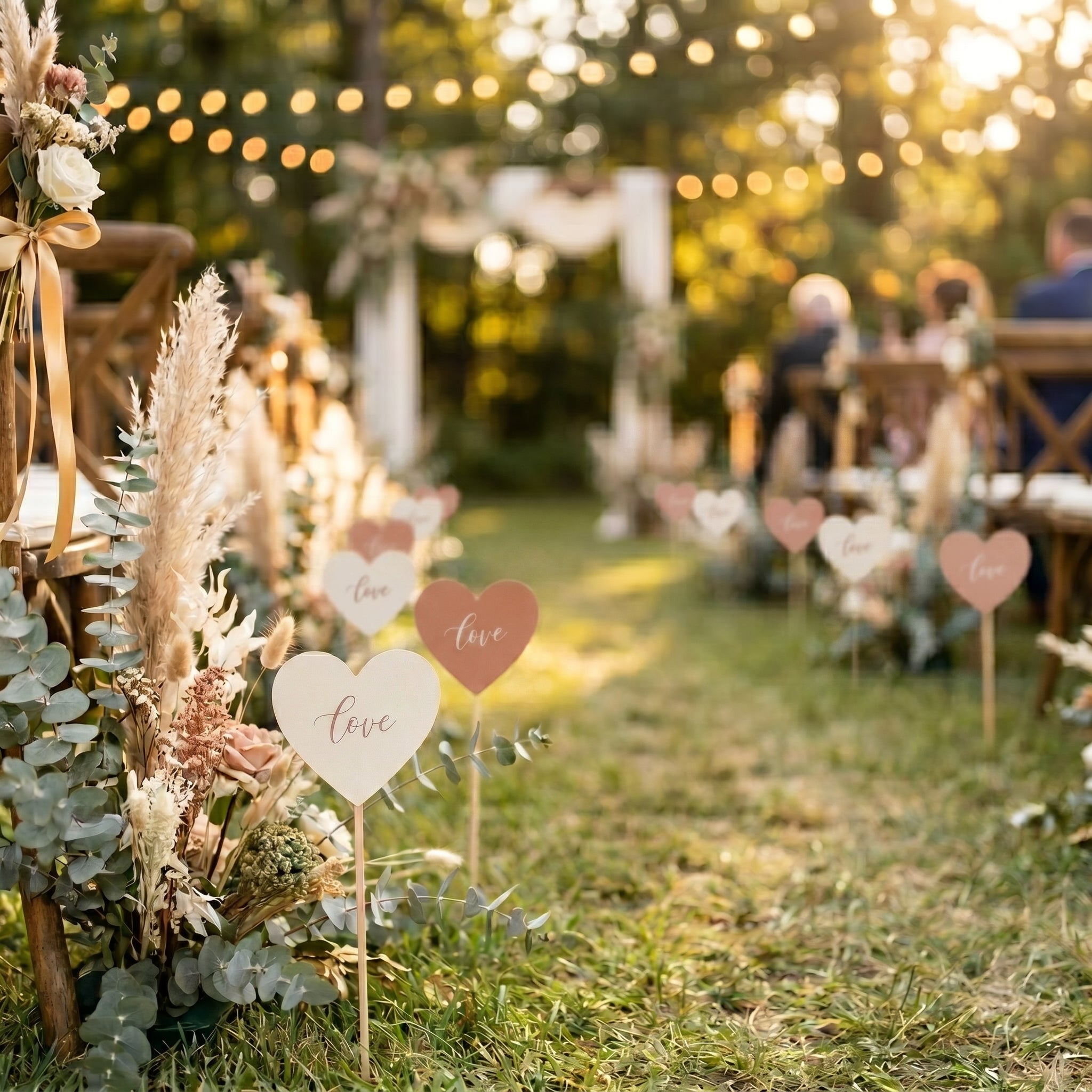 Pics à Planter Cœur Papier Épais - Déco Allées et Cérémonies